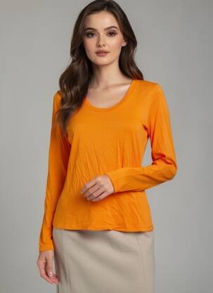 T-shirt manches longues manches longues orange AMERICAN VINTAGE femme