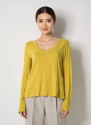 T-shirt manches longues manches longues vert AMERICAN VINTAGE femme