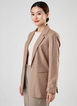 Blazer finition intérieure doublée marron ESPRIT femme