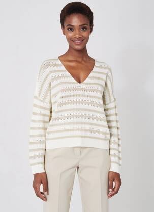 Pull col v manches longues beige LPB LES PETITES BOMBES  femme