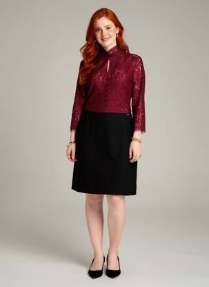 Robe mi-longue manches 3/4 manches 3/4 rouge JUS D'ORANGE femme