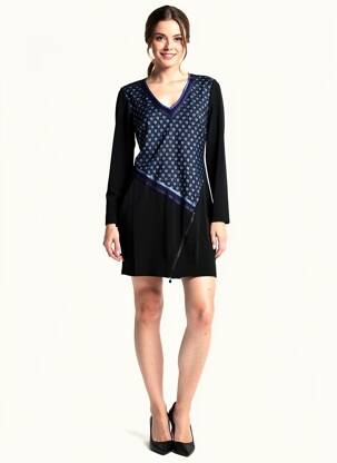 Robe courte manches longues manches longues noir JUS D'ORANGE femme