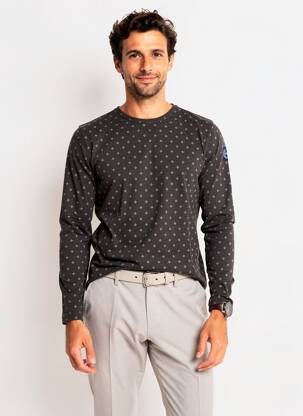 T-shirt coupe cintrée manches longues gris HOPENLIFE homme