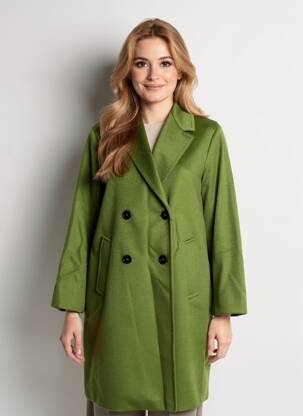 Manteau long coupe droite sans capuche vert MAX MARA femme