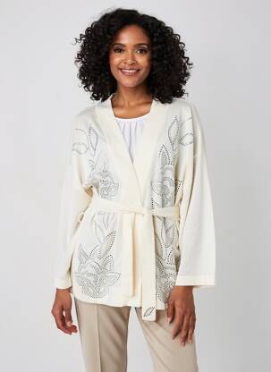 Gilet manches longues coupe cintrée blanc NOTSHY femme
