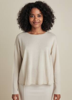 Pull coupe cintrée manches longues beige NOTSHY femme