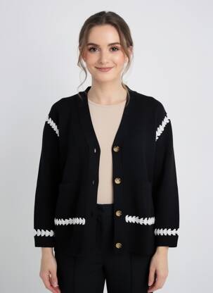 Gilet manches longues fermeture boutonnée sur le devant noir NOTSHY femme