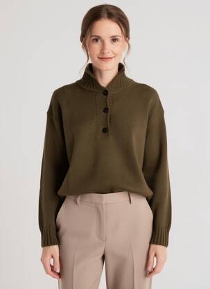 Pull coupe droite manches longues vert MAX MARA femme