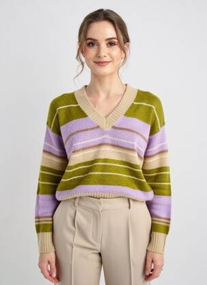 Pull coupe cintrée manches longues vert MAX MARA femme
