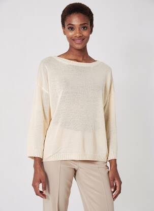 Pull coupe droite manches 3/4 beige MAX MARA femme