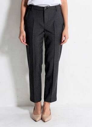 Pantalon 7/8 taille à pinces taille normale gris MAYJUNE femme