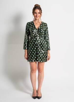 Robe courte manches longues manches longues noir SURKANA femme