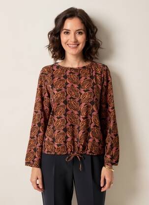 Blouse tissage popeline manches longues noir WHITE STUFF femme