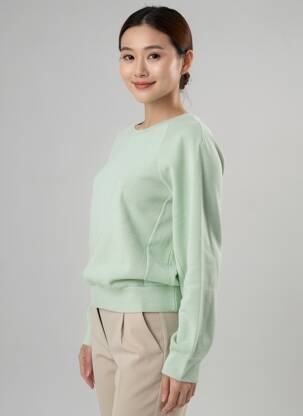 Pull coupe cintrée manches longues vert STREET ONE femme