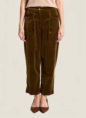 Pantalon droit stretch taille haute vert MOLLY BRACKEN femme