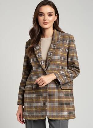 Manteau court coupe droite sans capuche marron SCHOOL RAG femme