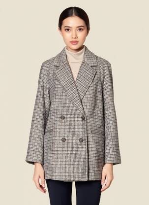Manteau court coupe droite sans capuche gris THE KORNER femme