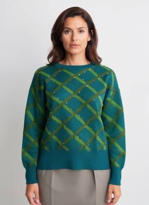 Pull stretch manches longues vert KOCCA femme