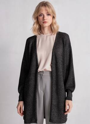 Gilet manches longues stretch noir DEELUXE femme