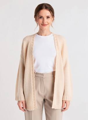 Gilet manches longues resserrée sur le bas rose clair CHATTAWAK femme