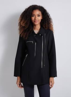 Manteau court poches sans capuche noir DEELUXE femme
