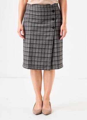 Jupe mi-longue stretch noir SURKANA femme