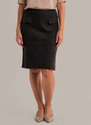 Jupe mi-longue coupe droite noir IMPAQT femme