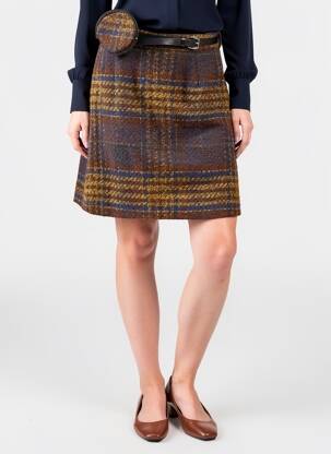 Jupe courte coupe droite marron LILI SIDONIO femme