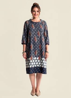 Robe mi-longue manches 3/4 manches 3/4 bleu WHITE STUFF femme