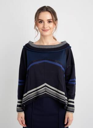 Pull maille tricot manches longues bleu MARITHE & FRANCOIS GIRBAUD femme