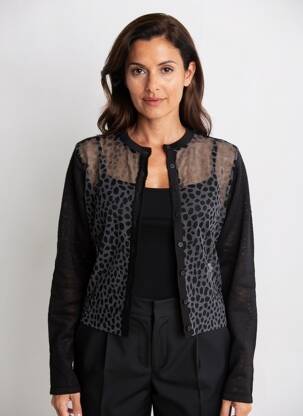 Gilet manches longues col rond noir KENZO femme