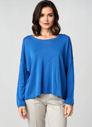 Pull coupe droite manches longues bleu FLOOR femme