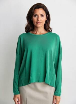 Pull coupe droite manches longues vert FLOOR femme