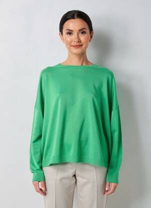 Pull coupe droite manches longues vert FLOOR femme