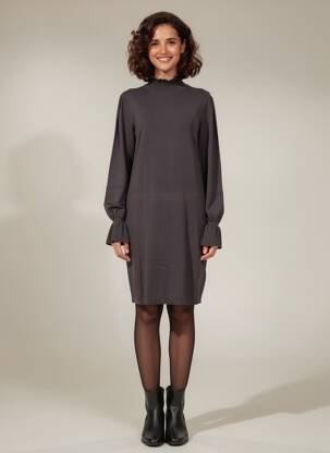 Robe pull stretch manches longues gris YAYA femme