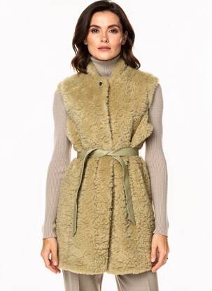 Manteau long coupe cintrée sans capuche vert OAKWOOD femme