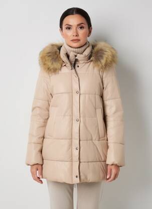 Doudoune manches longues a capuche beige OAKWOOD femme