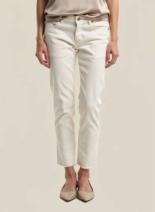 Pantalon 7/8 stretch taille normale beige DENIM STUDIO femme