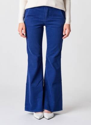 Pantalon flare stretch taille normale bleu HAPPY femme