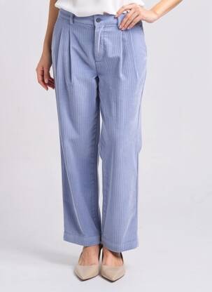 Pantalon droit fermeture zippée sous rabat avec crochet taille normale bleu SCOTCH & SODA femme