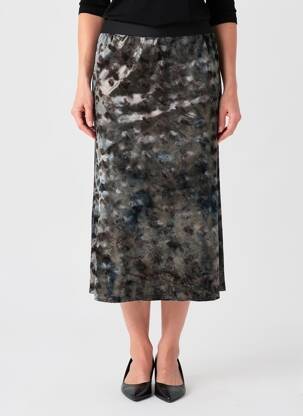 Jupe mi-longue stretch gris ANGE femme
