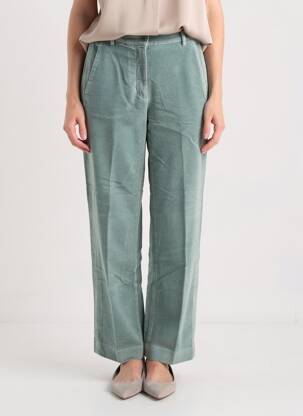 Pantalon droit fermeture zippée sous rabat boutonné taille normale vert HARTFORD femme