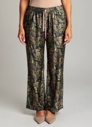 Pantalon droit taille élastique taille normale vert NEKANE femme