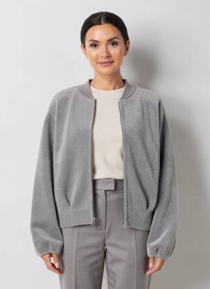 Gilet manches longues stretch gris YAYA femme