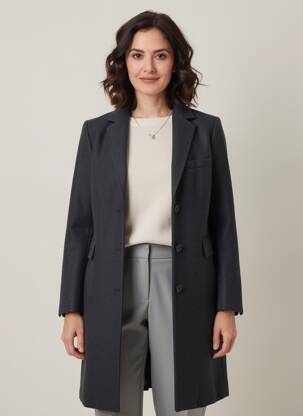 Manteau long coupe cintrée sans capuche noir LIU JO femme