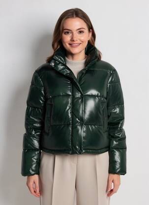 Doudoune manches longues sans capuche vert ONLY femme