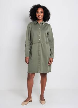 Robe courte manches longues manches longues vert CECIL femme