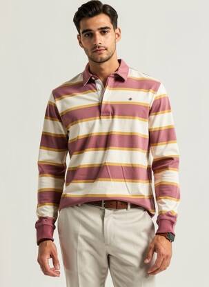 Polo manches longues manches longues rouge SERGE BLANCO homme
