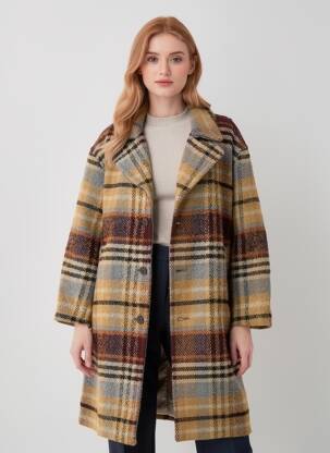Manteau long coupe droite sans capuche beige SCOTCH & SODA femme