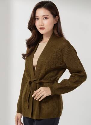 Gilet manches longues stretch vert LA PETITE ETOILE femme